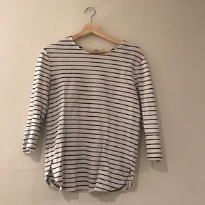 Navy and white boat neck striped shirt, Merona (M)